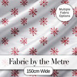 Minimal Red Snowflake Watercolor Christmas Seamless Pattern on Soft Background Digital Print Fabric by the Metre UK Sewing Quilting Textile