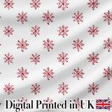 Minimal Red Snowflake Watercolor Christmas Seamless Pattern on Soft Background Digital Print Fabric by the Metre UK Sewing Quilting Textile
