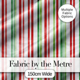 Watercolor Vertical Red and Green Stripe  Pattern Classic ChristmasFabricDesign Digital Print Fabric by the Metre UK Sewing Quilting Textile