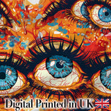 Abstract Surreal Eye Illustration Seamless Pattern Bold Artistic Graphic Design Digital Print Fabric by the Metre UK Sewing Quilting Textile