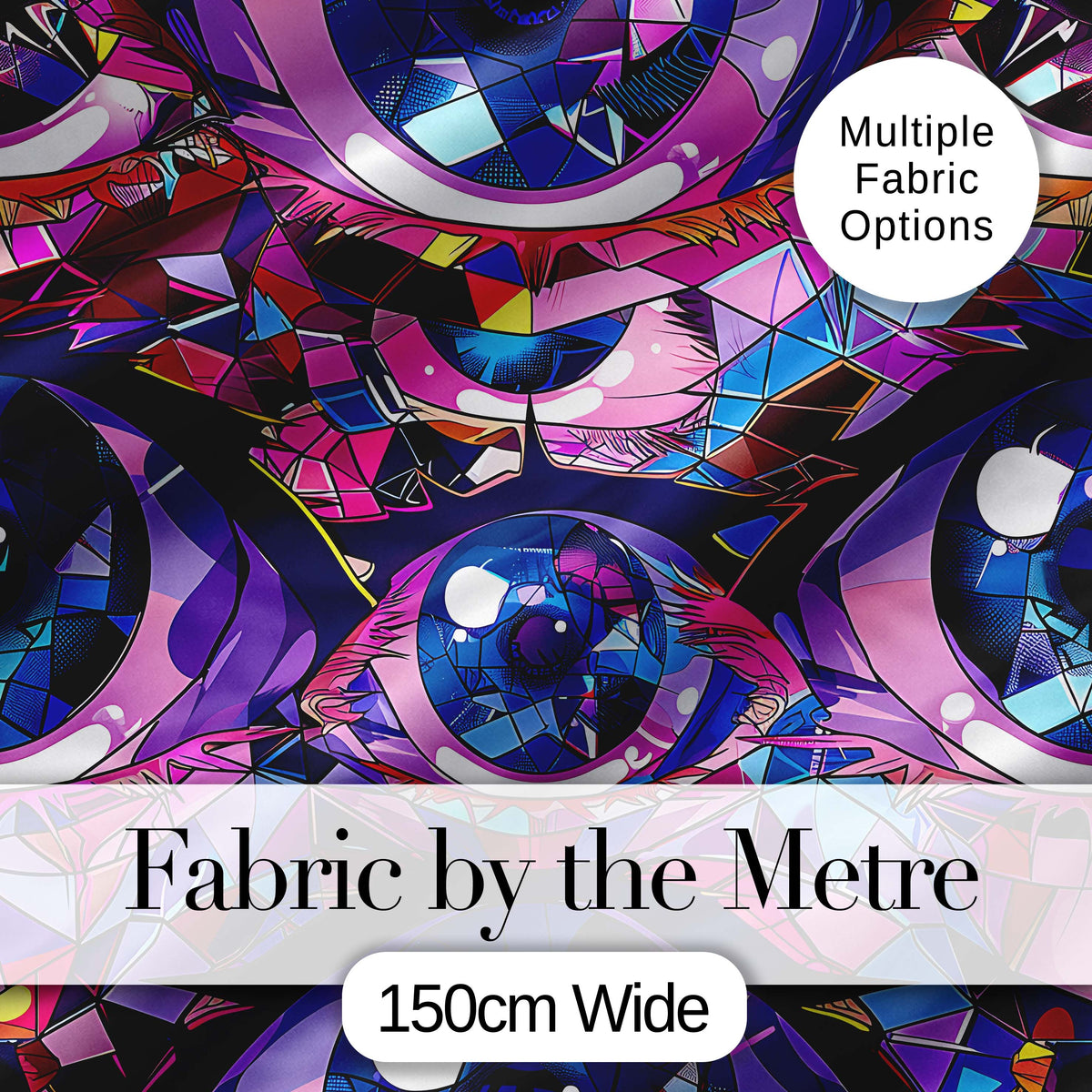 Colorful Geometric Eye Mosaic Seamless Pattern Modern Abstract Artistic Design Digital Print Fabric by the Metre UK Sewing Quilting Textile
