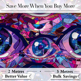 Colorful Geometric Eye Mosaic Seamless Pattern Modern Abstract Artistic Design Digital Print Fabric by the Metre UK Sewing Quilting Textile