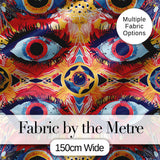 Bold Symmetrical Eye Motif Seamless Pattern Abstract Decorative Artistic Design Digital Print Fabric by the Metre UK Sewing Quilting Textile
