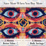 Bold Symmetrical Eye Motif Seamless Pattern Abstract Decorative Artistic Design Digital Print Fabric by the Metre UK Sewing Quilting Textile