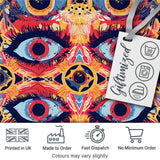Bold Symmetrical Eye Motif Seamless Pattern Abstract Decorative Artistic Design Digital Print Fabric by the Metre UK Sewing Quilting Textile