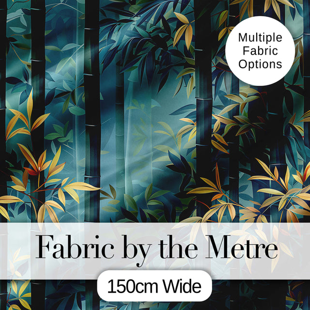 Serene Bamboo Forest with Soft Mist  Pattern Asian Nature Botanical Design Digital Print Fabric by the Metre UK Sewing Quilting Textile