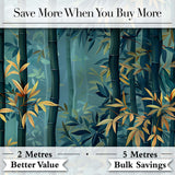 Serene Bamboo Forest with Soft Mist  Pattern Asian Nature Botanical Design Digital Print Fabric by the Metre UK Sewing Quilting Textile