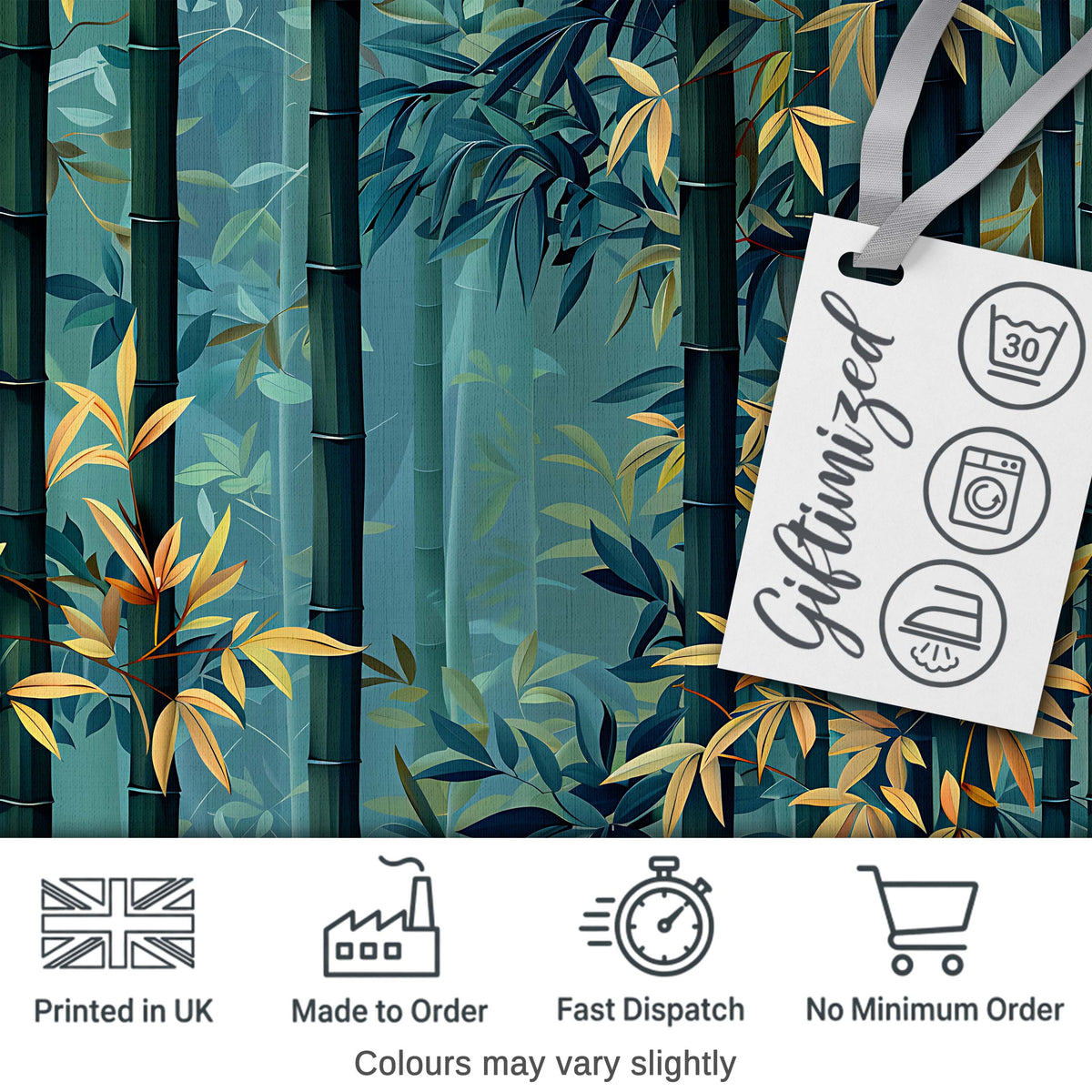 Serene Bamboo Forest with Soft Mist  Pattern Asian Nature Botanical Design Digital Print Fabric by the Metre UK Sewing Quilting Textile