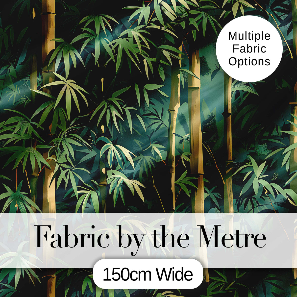 Dense Bamboo Jungle Leaves Seamless Pattern Lush Tropical Botanical Design Digital Print Fabric by the Metre UK Sewing Quilting Textile