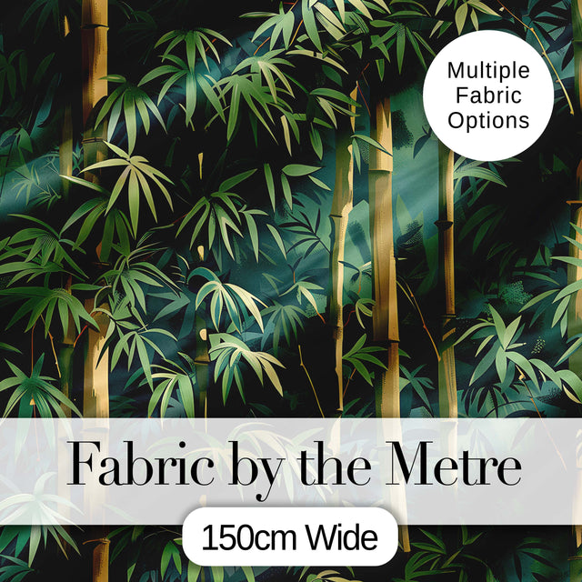 Dense Bamboo Jungle Leaves Seamless Pattern Lush Tropical Botanical Design Digital Print Fabric by the Metre UK Sewing Quilting Textile