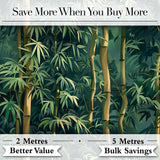 Dense Bamboo Jungle Leaves Seamless Pattern Lush Tropical Botanical Design Digital Print Fabric by the Metre UK Sewing Quilting Textile