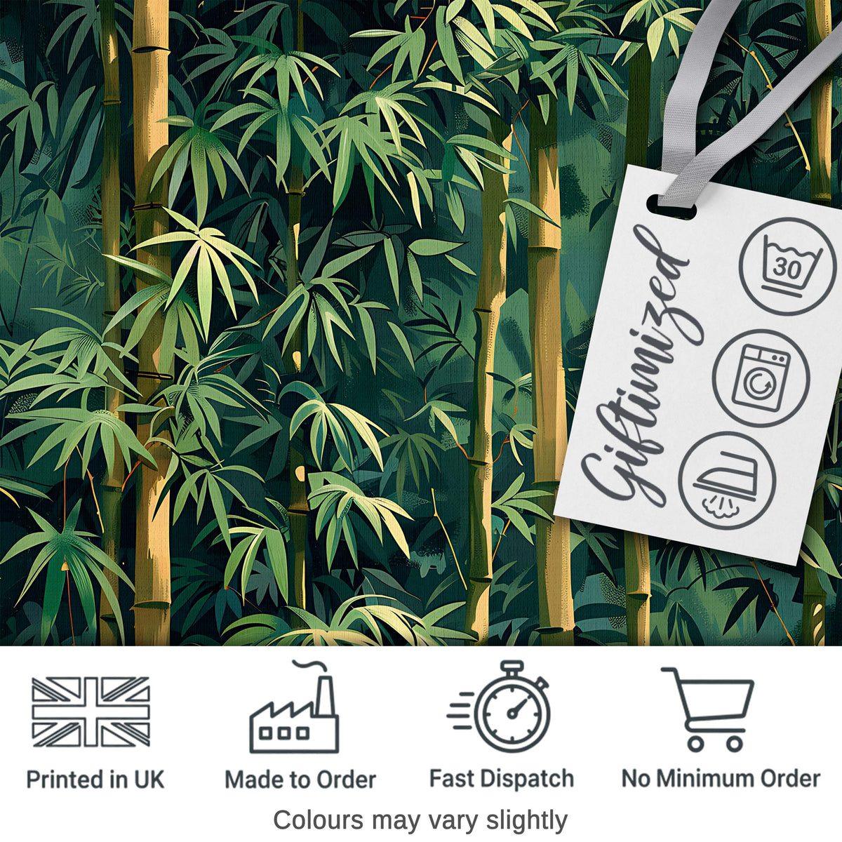 Dense Bamboo Jungle Leaves Seamless Pattern Lush Tropical Botanical Design Digital Print Fabric by the Metre UK Sewing Quilting Textile