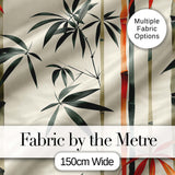 Artistic Bamboo Leaves and Stems on Neutral Background  Pattern Design Digital Print Fabric by the Metre UK Sewing Quilting Textile