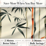 Artistic Bamboo Leaves and Stems on Neutral Background  Pattern Design Digital Print Fabric by the Metre UK Sewing Quilting Textile