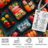 Assorted Sushi Bento Boxes with Fresh Ingredients  Pattern Japanese Food Theme Digital Print Fabric by the Metre UK Sewing Quilting Textile