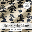 Japanese Bonsai Tree Silhouettes in Pots on Beige Background  Digital Print Fabric by the Metre UK Sewing Quilting Textile