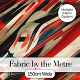 Dynamic Bullet Train Motion Abstract with Red and Black Lines Digital Print Fabric by the Metre UK Sewing Quilting Textile
