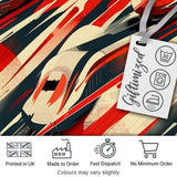 Dynamic Bullet Train Motion Abstract with Red and Black Lines Digital Print Fabric by the Metre UK Sewing Quilting Textile