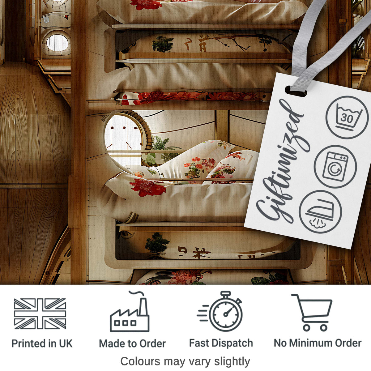 Luxury Capsule Bed Pods with Floral Bedding and Soft Lighting Design Digital Print Fabric by the Metre UK Sewing Quilting Textile