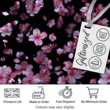 Soft Pink Cherry Blossom Flowers on Dark Background   Elegant Floral Design Digital Print Fabric by the Metre UK Sewing Quilting Textile
