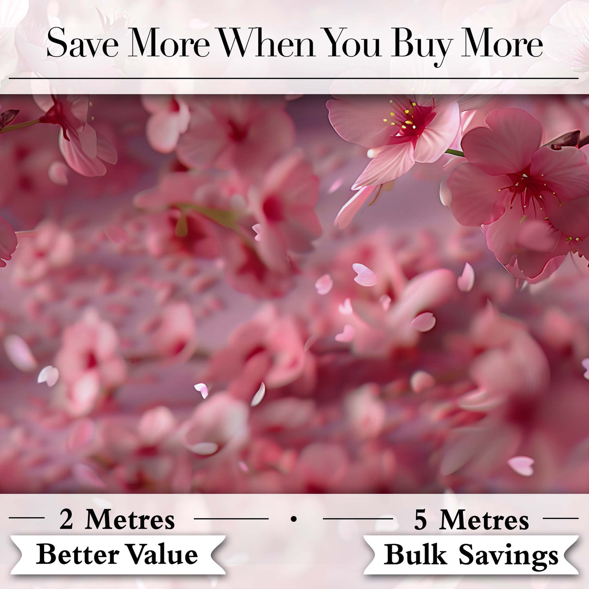 Dreamy Pink Cherry Blossom Branches with Soft Focus   Gentle Spring Floral Digital Print Fabric by the Metre UK Sewing Quilting Textile