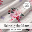 Cute Watercolor Roses Bouquet with Red Ribbon    Neutral Beige Background Digital Print Fabric by the Metre UK Sewing Quilting Textile