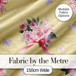 Cute Watercolor Roses Bouquet with Red Ribbon    Soft Yellow Background Digital Print Fabric by the Metre UK Sewing Quilting Textile