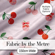 Cute Cherry Fruit with Bow and Sprinkles Seamless Pattern Soft Pink Background Digital Print Fabric by the Metre UK Sewing Quilting Textile