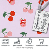 Cute Cherry Fruit with Bow and Sprinkles Seamless Pattern Soft Lilac Background Digital Print Fabric by the Metre UK Sewing Quilting Textile
