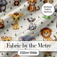 Cute Jungle Baby Animals Lion Tiger Elephant Giraffe  Pattern Cream Background Digital Print Fabric by the Metre UK Sewing Quilting Textile