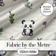 Cute Panda Bear with Bamboo Leaves Floral Seamless Pattern Cream Background Digital Print Fabric by the Metre UK Sewing Quilting Textile