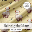 Cute Alpaca Llama Farm Animals Floral Seamless Pattern Warm Beige Background Digital Print Fabric by the Metre UK Sewing Quilting Textile