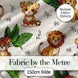 Cute Jungle Animals Lion Tiger Leopard Tropical Leaves   Cream Background Digital Print Fabric by the Metre UK Sewing Quilting Textile