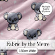 Cute Koala Bears with Stars Soft Pink Background Seamless Pattern Digital Print Fabric by the Metre UK Sewing Quilting Textile