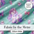 Cute Pastel Unicorn Butterfly Candy Stars Mint Background Seamless Pattern Digital Print Fabric by the Metre UK Sewing Quilting Textile