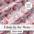 Cute Kawaii Bunny Donuts Strawberry Dessert  Pattern Blush Pink Background Digital Print Fabric by the Metre UK Sewing Quilting Textile