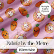 Cute Easter Bunny Carrot Donut Hearts Seamless Pattern Rose Pink Background Digital Print Fabric by the Metre UK Sewing Quilting Textile