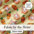Cute Easter Bunny Carrot Donut Hearts Seamless Pattern Soft Yellow Background Digital Print Fabric by the Metre UK Sewing Quilting Textile