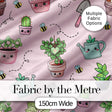 Cute Kawaii Garden Tools Plants Bees Seamless Pattern Blush Background Digital Print Fabric by the Metre UK Sewing Quilting Textile