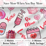 Cute Kawaii Valentine Love Hearts Gifts Seamless Pattern White Background Digital Print Fabric by the Metre UK Sewing Quilting Textile