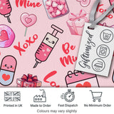 Cute Kawaii Valentine Love Hearts Syringe Gift Calendar   Beige Background Digital Print Fabric by the Metre UK Sewing Quilting Textile