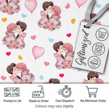 Romantic Couple Kissing Floral Bouquet Hearts Seamless Pattern Grey Background Digital Print Fabric by the Metre UK Sewing Quilting Textile