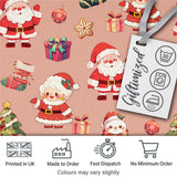 Cute Santa Claus Mrs Claus Snowman Christmas Gift  Pattern Peach Background Digital Print Fabric by the Metre UK Sewing Quilting Textile