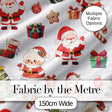 Cute Santa Claus Mrs Claus Snowman Christmas Gift Candy Cane   White Background Digital Print Fabric by the Metre UK Sewing Quilting Textile