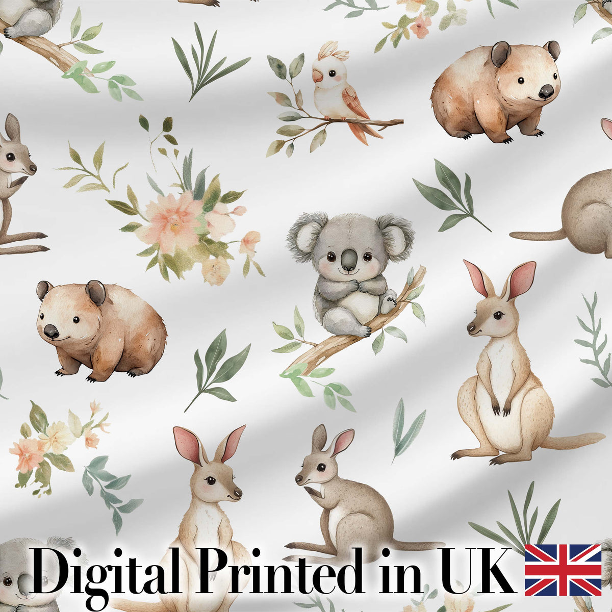 Cute Safari Animals Lion Giraffe Zebra Elephant  Pattern Black Background Digital Print Fabric by the Metre UK Sewing Quilting Textile