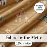 Cute Safari Animals Lion Giraffe Zebra Elephant  Pattern Cream Background Digital Print Fabric by the Metre UK Sewing Quilting Textile