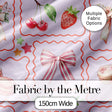 Cute Strawberry Cherry Ribbon Bow Sweet Dessert  Pattern Soft Lilac Background Digital Print Fabric by the Metre UK Sewing Quilting Textile