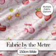 Cute Strawberry Cherry Daisy Floral Bow Sweet Dessert   Warm Cream Background Digital Print Fabric by the Metre UK Sewing Quilting Textile