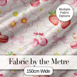 Cute Strawberry Cherry Daisy Floral Bow Sweet Dessert   Pale Neutral Background Digital Print Fabric by the Metre UK Sewing Quilting Textile