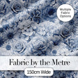 Soft Blue Toned Floral Bouquet Seamless Pattern with Roses Peonies and Daisies Digital Print Fabric by the Metre UK Sewing Quilting Textile